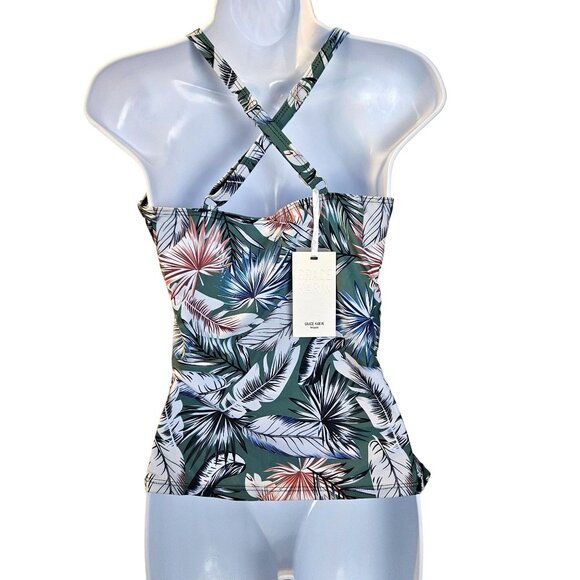 Grace Karin Womens Tankini Top Size Large Swimsuit Pool Beach Tropical Cruise - Picture 2 of 6